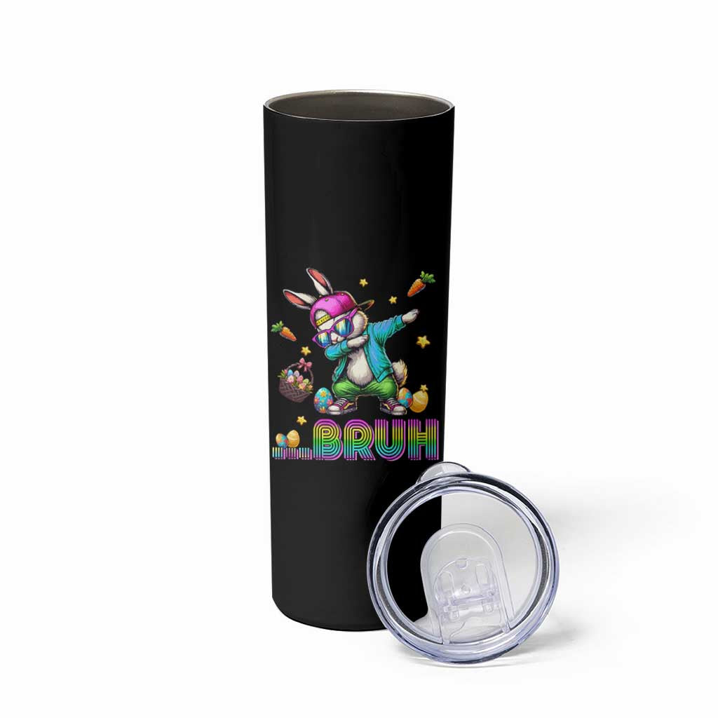 Bruh Dab Bunny Easter Skinny Tumbler Funny 80s Retro Vintage Party Cool Rabbit - Wonder Print Shop