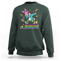 Bruh Dab Bunny Easter Sweatshirt Funny 80s Retro Vintage Party Cool Rabbit - Wonder Print Shop