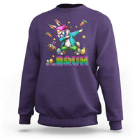 Bruh Dab Bunny Easter Sweatshirt Funny 80s Retro Vintage Party Cool Rabbit - Wonder Print Shop