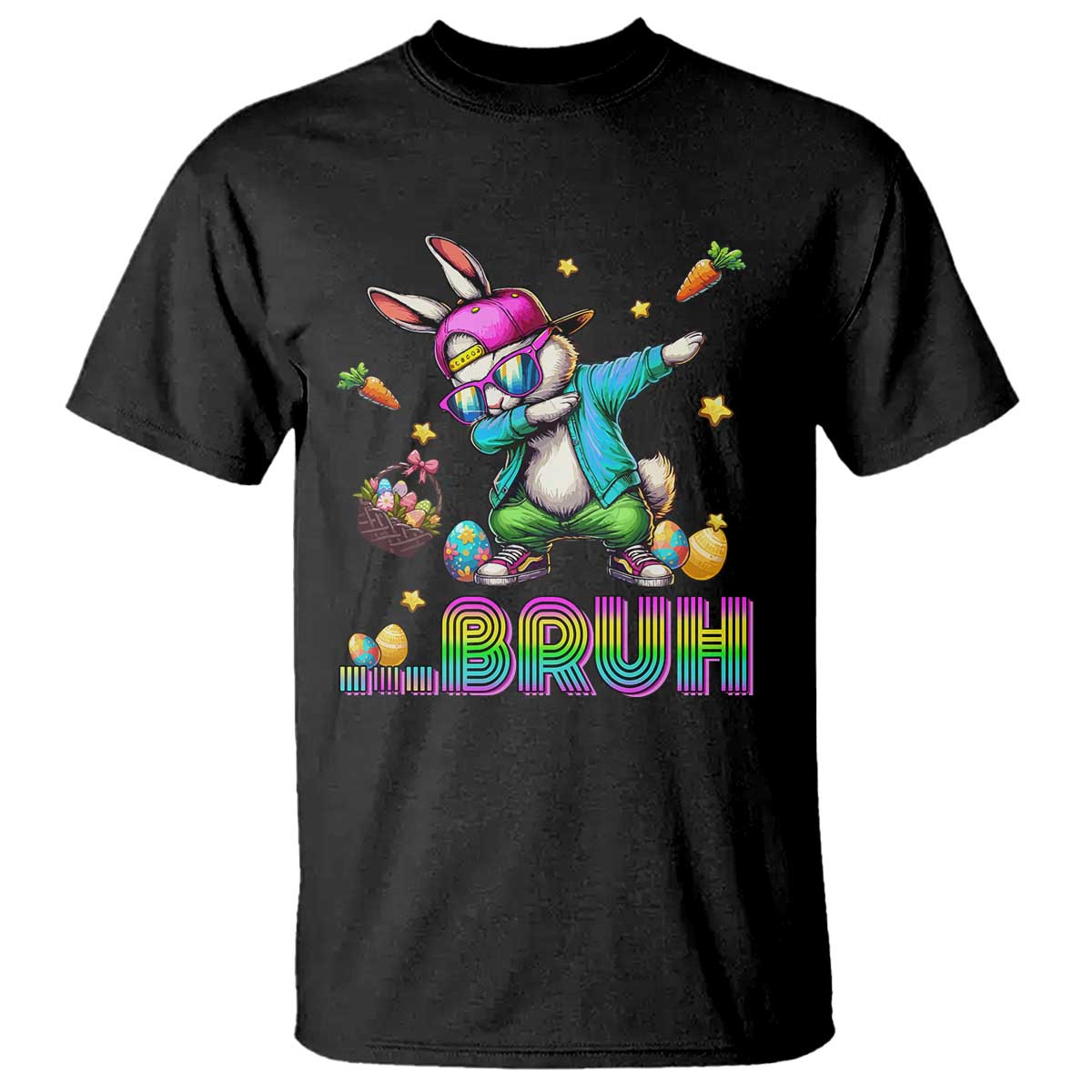Bruh Dab Bunny Easter T Shirt Funny 80s Retro Vintage Party Cool Rabbit - Wonder Print Shop