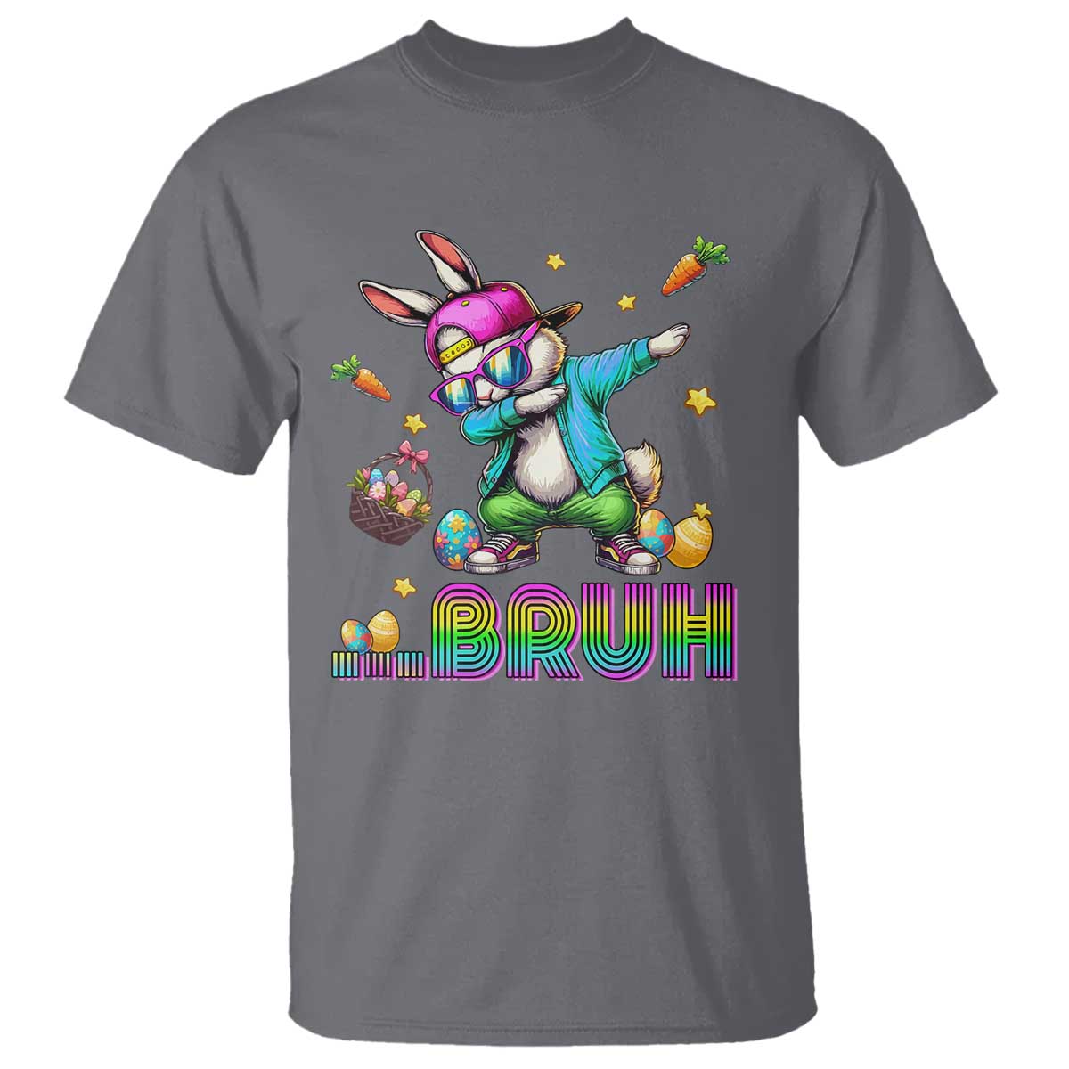 Bruh Dab Bunny Easter T Shirt Funny 80s Retro Vintage Party Cool Rabbit - Wonder Print Shop