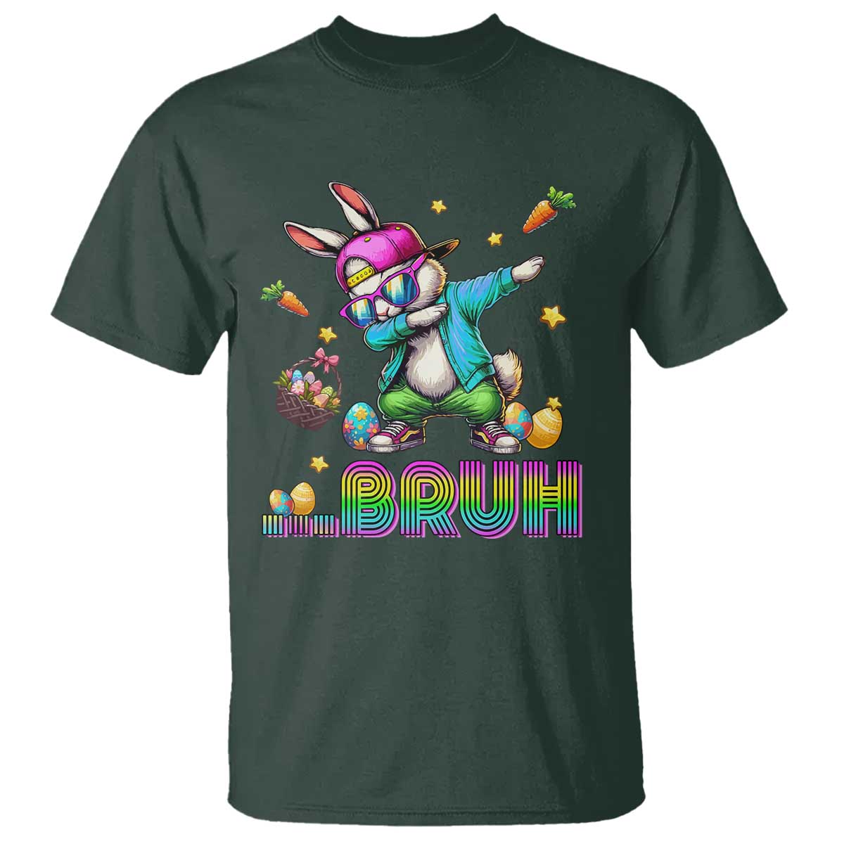 Bruh Dab Bunny Easter T Shirt Funny 80s Retro Vintage Party Cool Rabbit - Wonder Print Shop