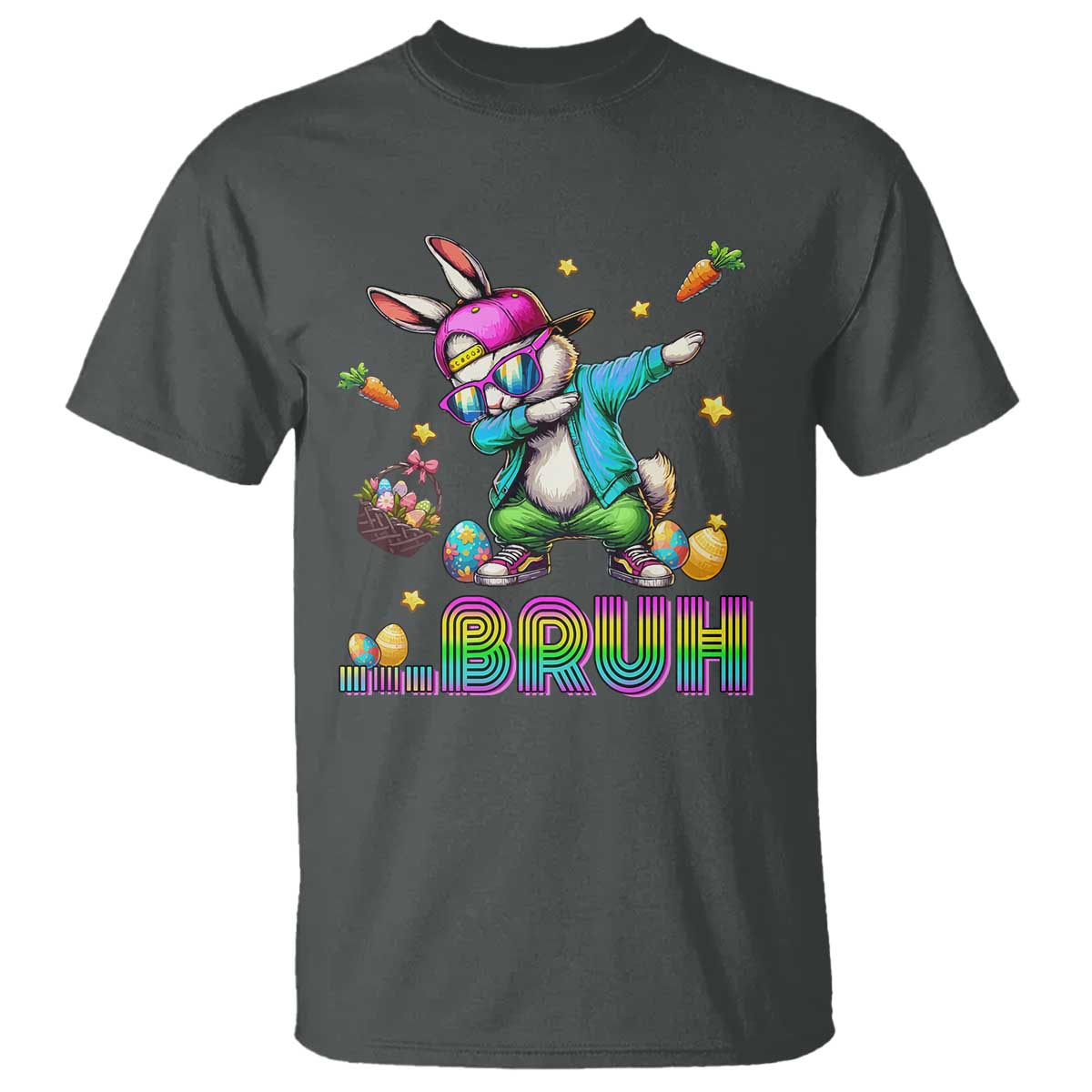 Bruh Dab Bunny Easter T Shirt Funny 80s Retro Vintage Party Cool Rabbit - Wonder Print Shop