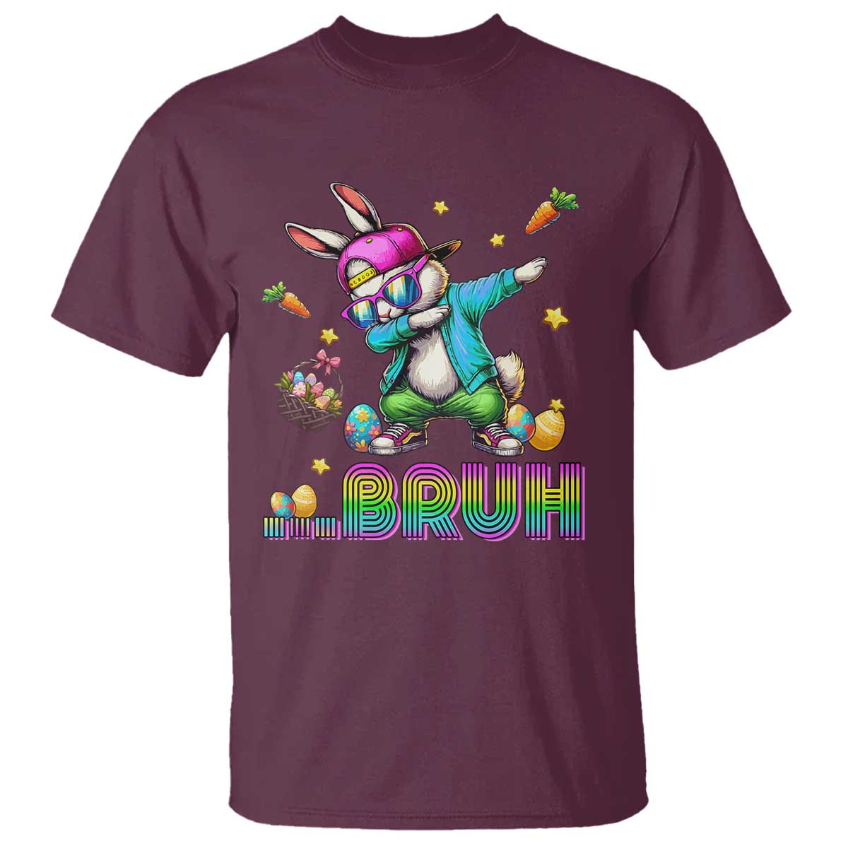 Bruh Dab Bunny Easter T Shirt Funny 80s Retro Vintage Party Cool Rabbit - Wonder Print Shop