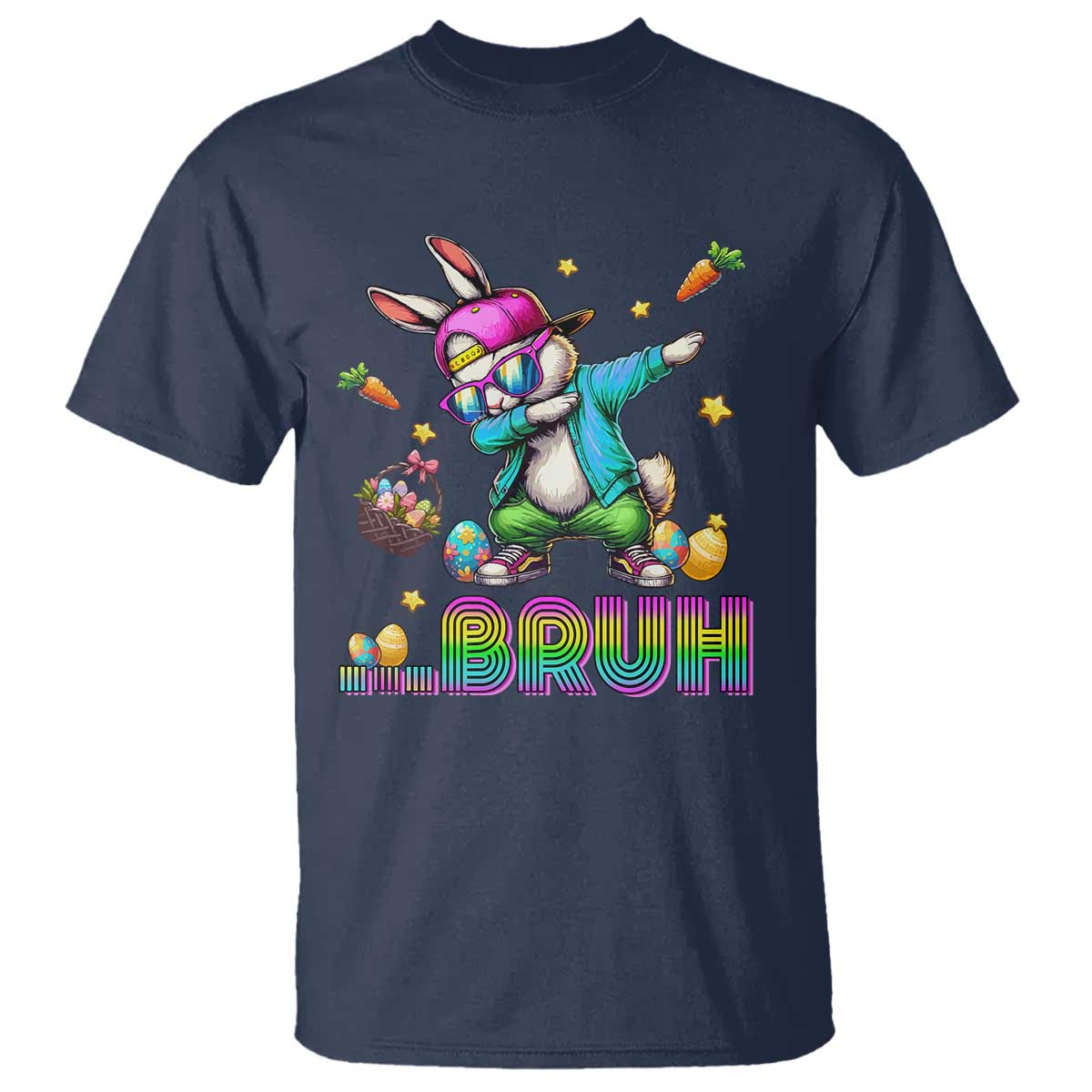 Bruh Dab Bunny Easter T Shirt Funny 80s Retro Vintage Party Cool Rabbit - Wonder Print Shop