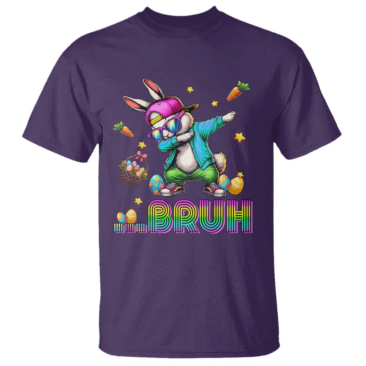 Bruh Dab Bunny Easter T Shirt Funny 80s Retro Vintage Party Cool Rabbit - Wonder Print Shop