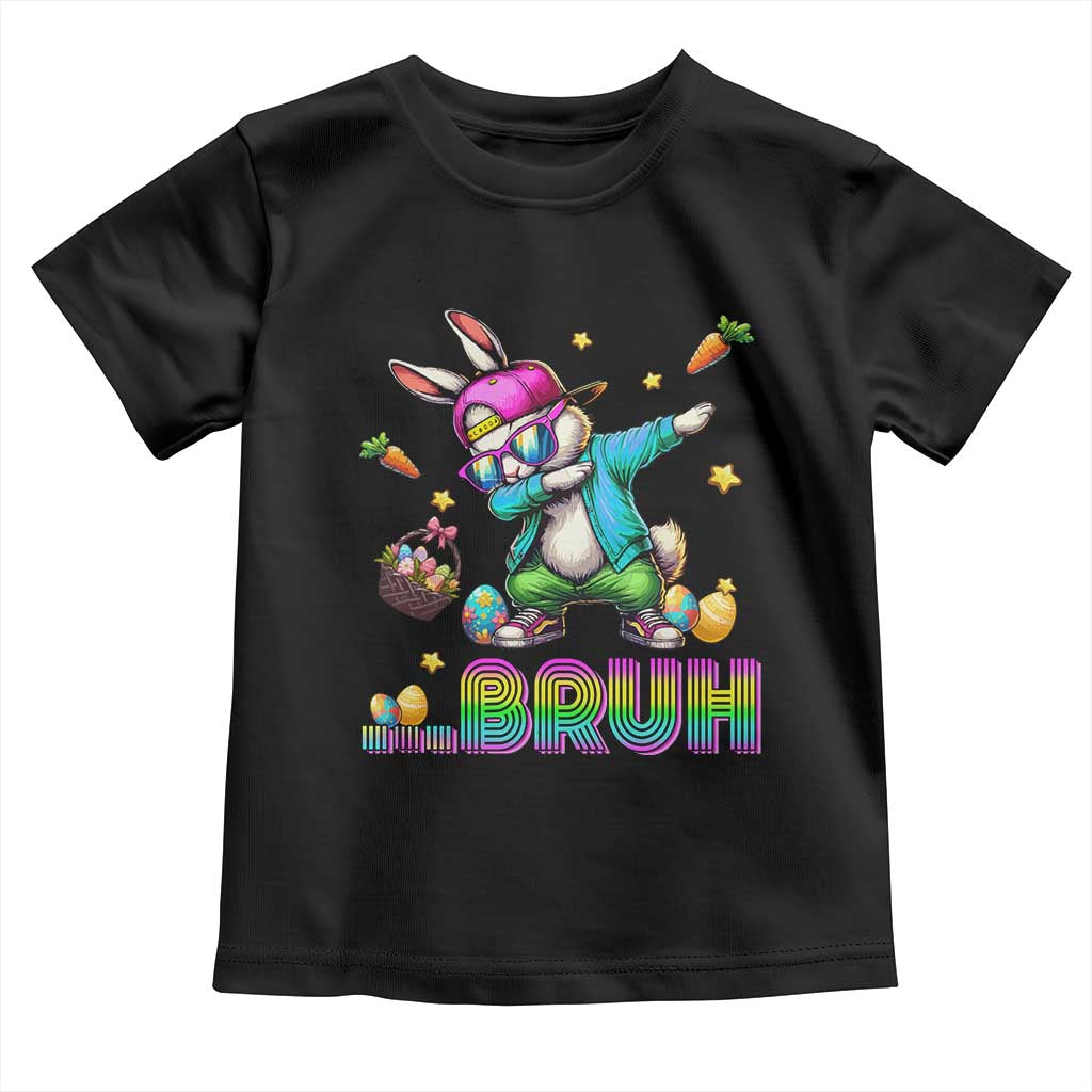 Bruh Dab Bunny Easter Toddler T Shirt Funny 80s Retro Vintage Party Cool Rabbit - Wonder Print Shop