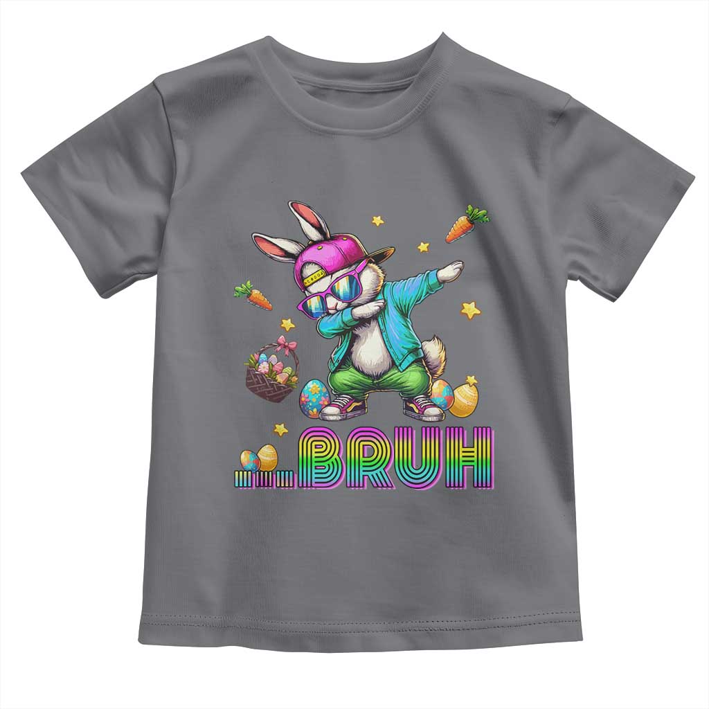 Bruh Dab Bunny Easter Toddler T Shirt Funny 80s Retro Vintage Party Cool Rabbit - Wonder Print Shop