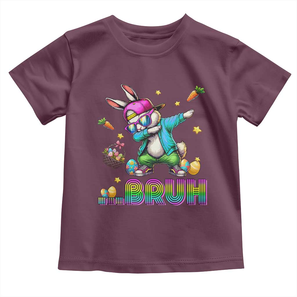 Bruh Dab Bunny Easter Toddler T Shirt Funny 80s Retro Vintage Party Cool Rabbit - Wonder Print Shop