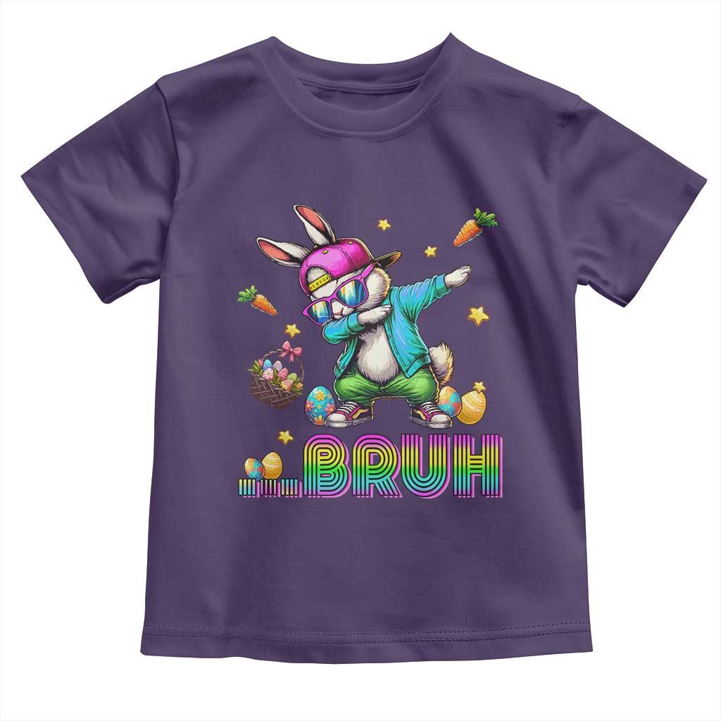 Bruh Dab Bunny Easter Toddler T Shirt Funny 80s Retro Vintage Party Cool Rabbit - Wonder Print Shop