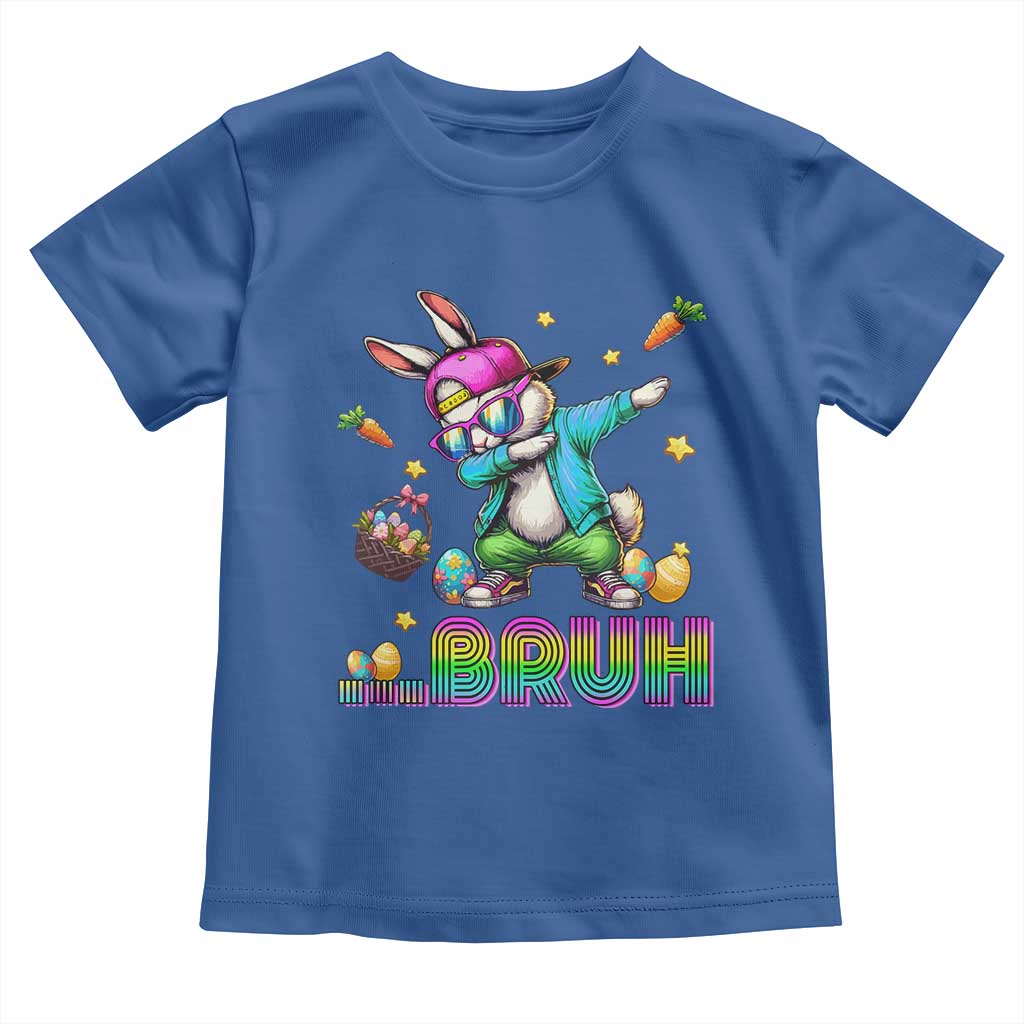 Bruh Dab Bunny Easter Toddler T Shirt Funny 80s Retro Vintage Party Cool Rabbit - Wonder Print Shop