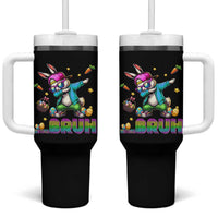 Bruh Dab Bunny Easter Tumbler With Handle Funny 80s Retro Vintage Party Cool Rabbit - Wonder Print Shop