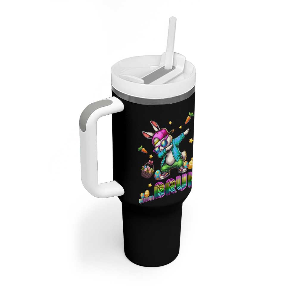 Bruh Dab Bunny Easter Tumbler With Handle Funny 80s Retro Vintage Party Cool Rabbit - Wonder Print Shop