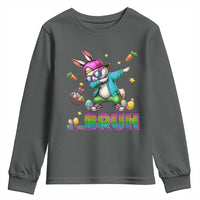 Bruh Dab Bunny Easter Youth Sweatshirt Funny 80s Retro Vintage Party Cool Rabbit - Wonder Print Shop