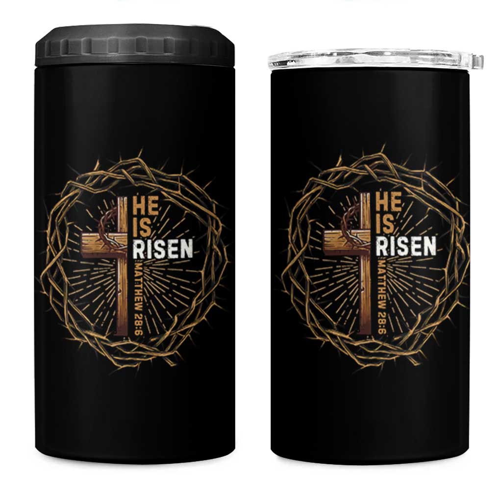 Easter Cross He is Risen 4 in 1 Can Cooler Tumbler Jesus Christian Crown Of Thorns - Wonder Print Shop