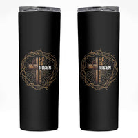 Easter Cross He is Risen Skinny Tumbler Jesus Christian Crown Of Thorns - Wonder Print Shop