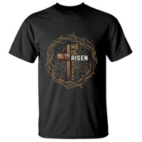 Easter Cross He is Risen T Shirt Jesus Christian Crown Of Thorns - Wonder Print Shop
