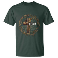 Easter Cross He is Risen T Shirt Jesus Christian Crown Of Thorns - Wonder Print Shop