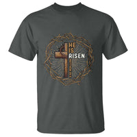 Easter Cross He is Risen T Shirt Jesus Christian Crown Of Thorns - Wonder Print Shop