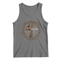 Easter Cross He is Risen Tank Top Jesus Christian Crown Of Thorns - Wonder Print Shop