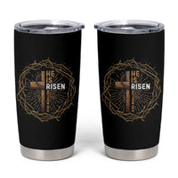 Easter Cross He is Risen Tumbler Cup Jesus Christian Crown Of Thorns - Wonder Print Shop