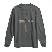 He is Risen Long Sleeve Shirt Religious Easter Cross Jesus Christian
