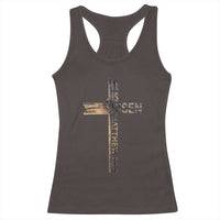 He is Risen Racerback Tank Top Religious Easter Cross Jesus Christian