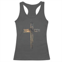 He is Risen Racerback Tank Top Religious Easter Cross Jesus Christian