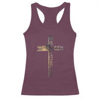 He is Risen Racerback Tank Top Religious Easter Cross Jesus Christian
