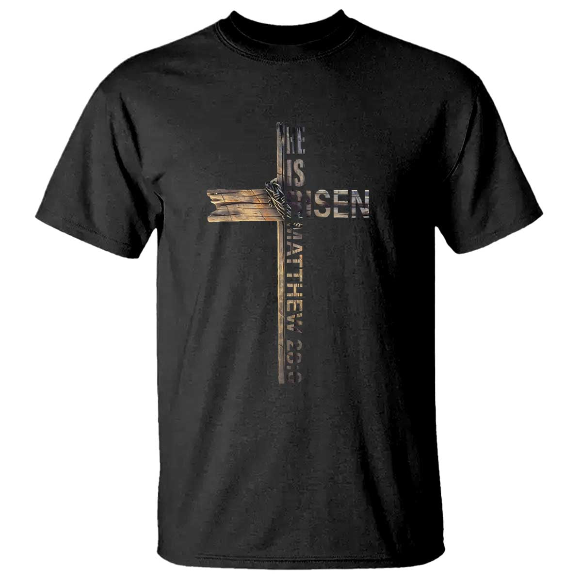 He is Risen T Shirt Religious Easter Cross Jesus Christian