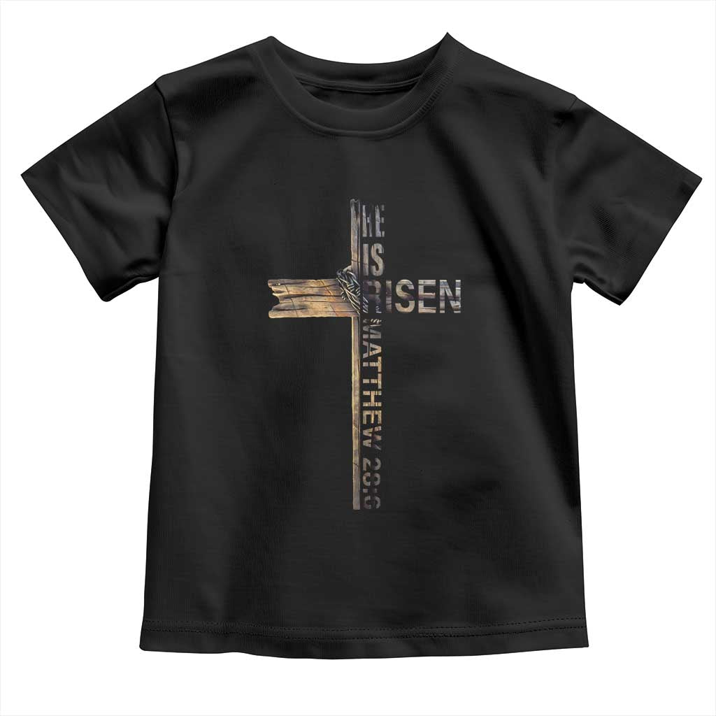 He is Risen Toddler T Shirt Religious Easter Cross Jesus Christian