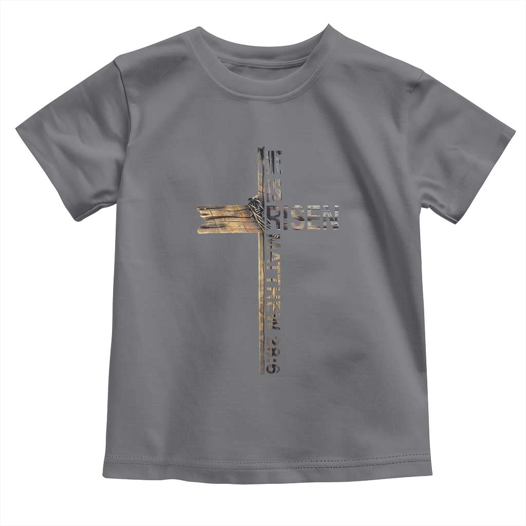 He is Risen Toddler T Shirt Religious Easter Cross Jesus Christian