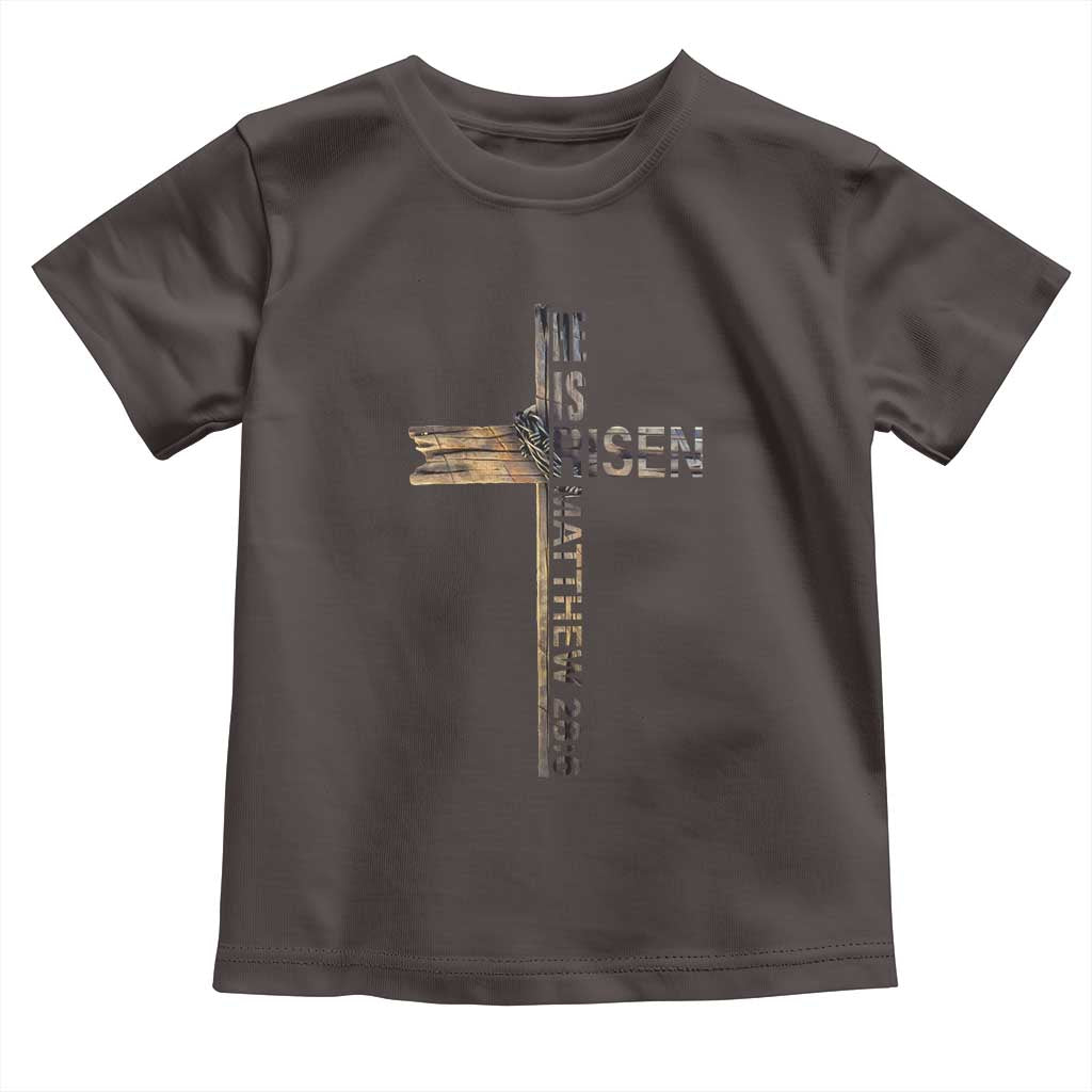 He is Risen Toddler T Shirt Religious Easter Cross Jesus Christian