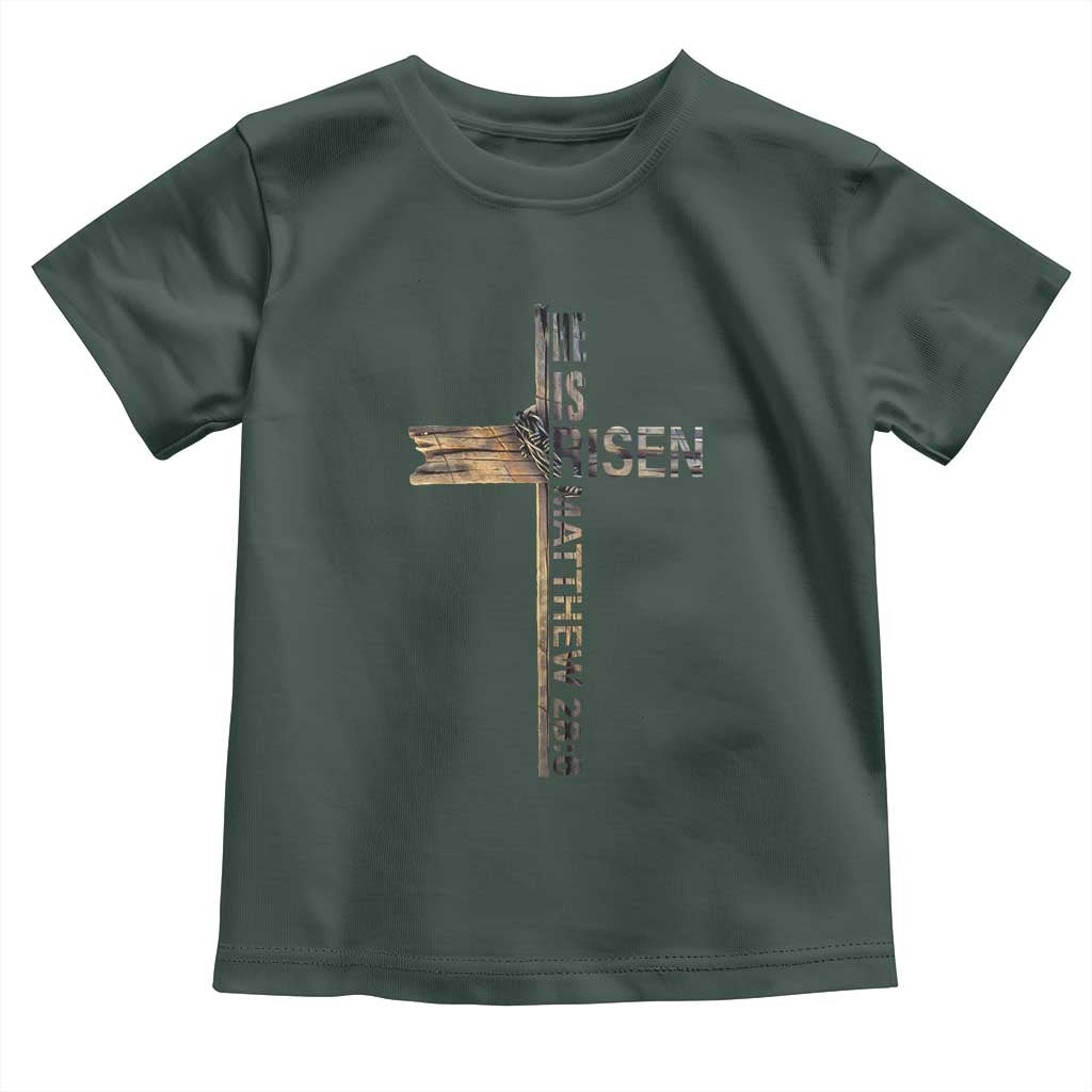 He is Risen Toddler T Shirt Religious Easter Cross Jesus Christian