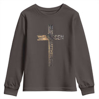 He is Risen Youth Sweatshirt Religious Easter Cross Jesus Christian