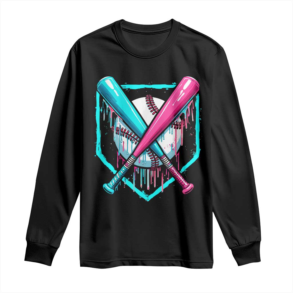 Baseball Drip Long Sleeve Shirt Ice Cream Dripping Youth Boys Baseball Bats