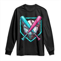 Baseball Drip Long Sleeve Shirt Ice Cream Dripping Youth Boys Baseball Bats