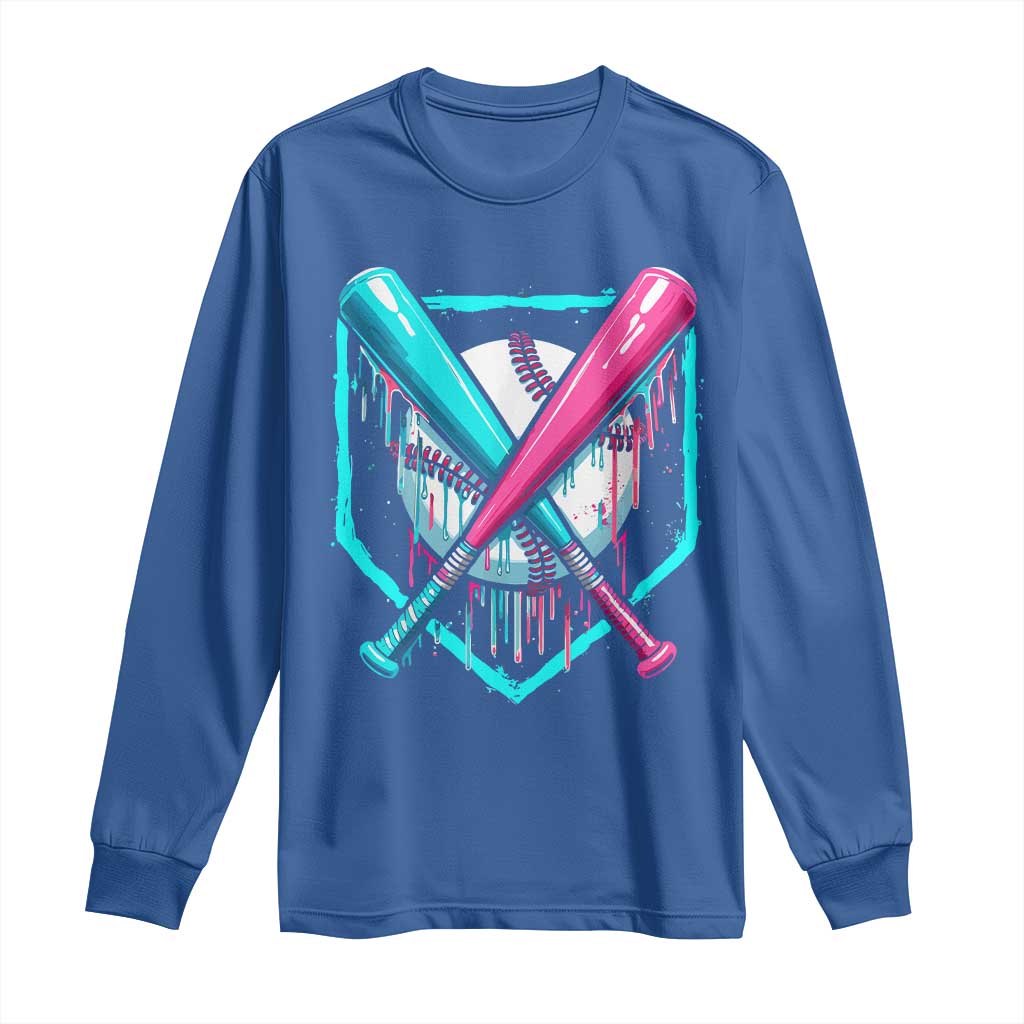 Baseball Drip Long Sleeve Shirt Ice Cream Dripping Youth Boys Baseball Bats