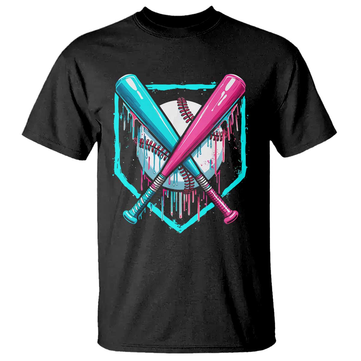 Baseball Drip T Shirt Ice Cream Dripping Youth Boys Baseball Bats