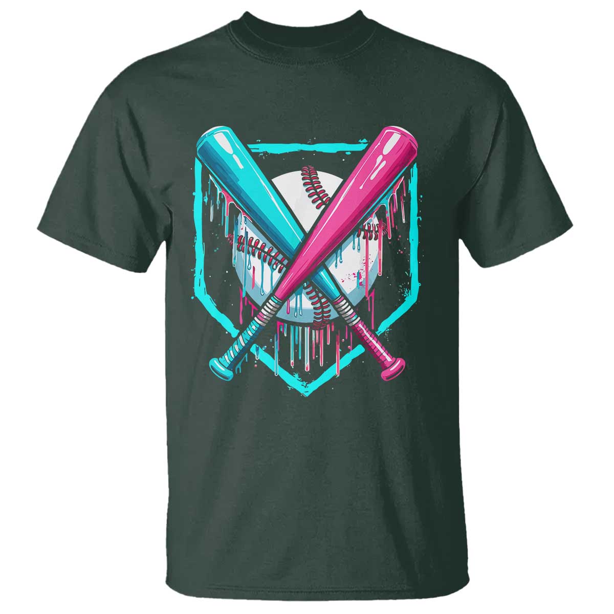 Baseball Drip T Shirt Ice Cream Dripping Youth Boys Baseball Bats