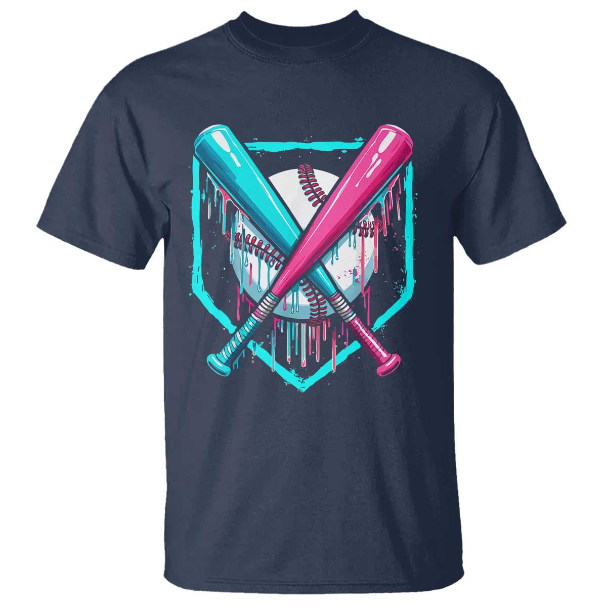 Baseball Drip T Shirt Ice Cream Dripping Youth Boys Baseball Bats