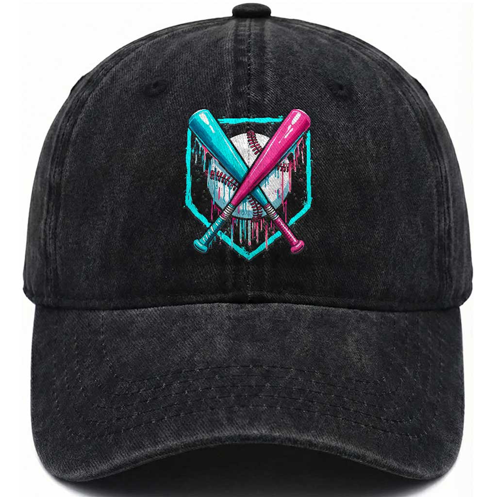 Baseball Drip Washed Cotton Baseball Cap Ice Cream Dripping Youth Boys Baseball Bats