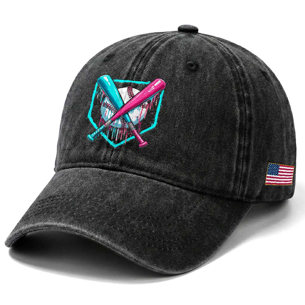 Baseball Drip Washed Cotton Baseball Cap Ice Cream Dripping Youth Boys Baseball Bats
