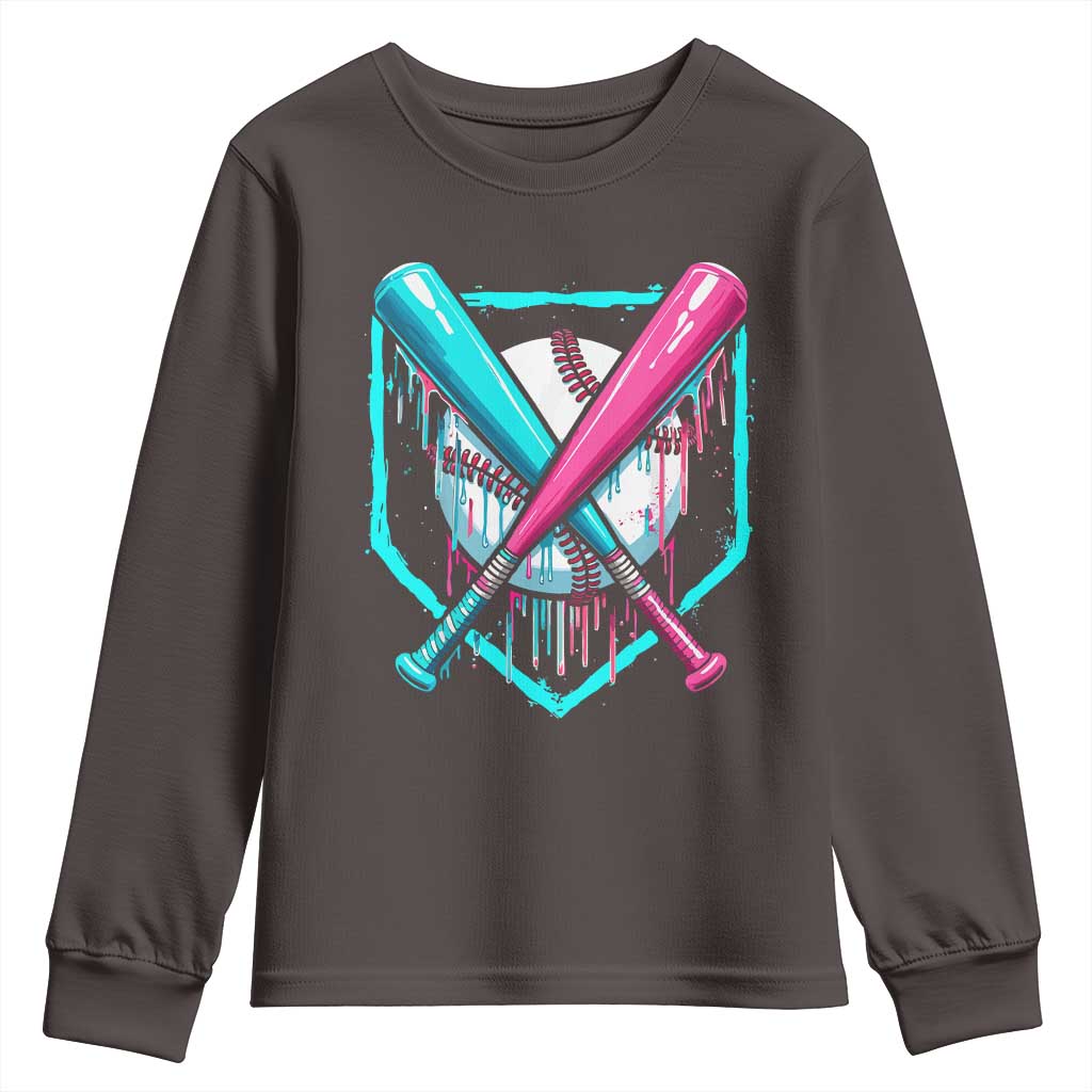 Baseball Drip Youth Sweatshirt Ice Cream Dripping Youth Boys Baseball Bats
