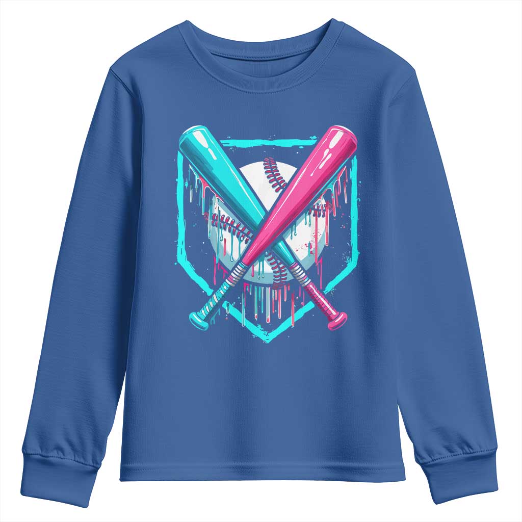 Baseball Drip Youth Sweatshirt Ice Cream Dripping Youth Boys Baseball Bats