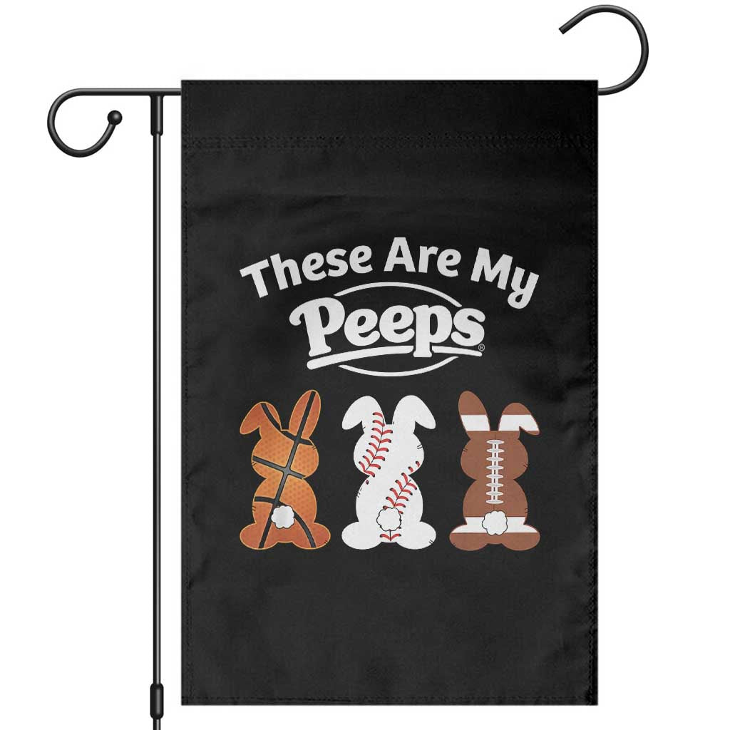 Baseball Basketball Football Easter Garden Flag Cute Bunny Game Day Sports These Are My Peeps - Wonder Print Shop