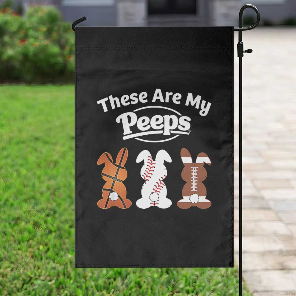 Baseball Basketball Football Easter Garden Flag Cute Bunny Game Day Sports These Are My Peeps - Wonder Print Shop