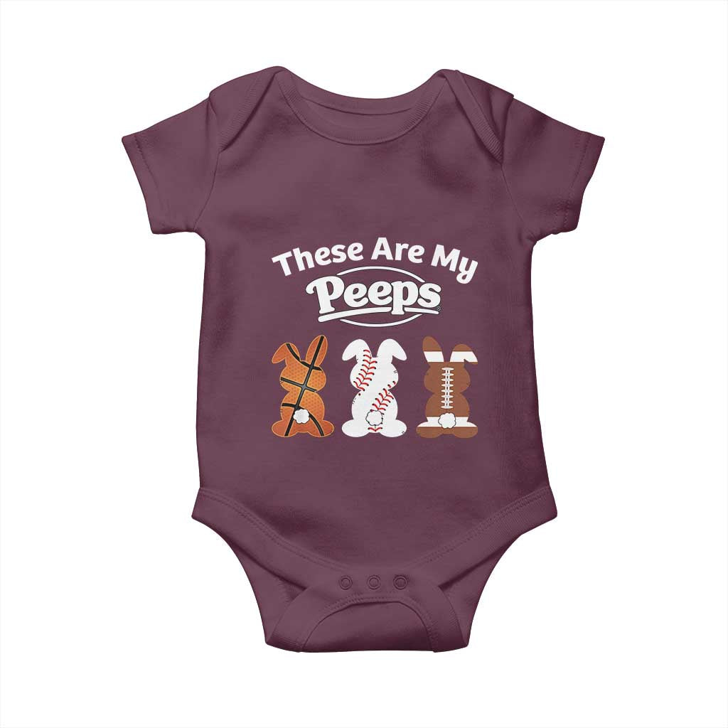 Baseball Basketball Football Easter Baby Onesie Cute Bunny Game Day Sports These Are My Peeps - Wonder Print Shop