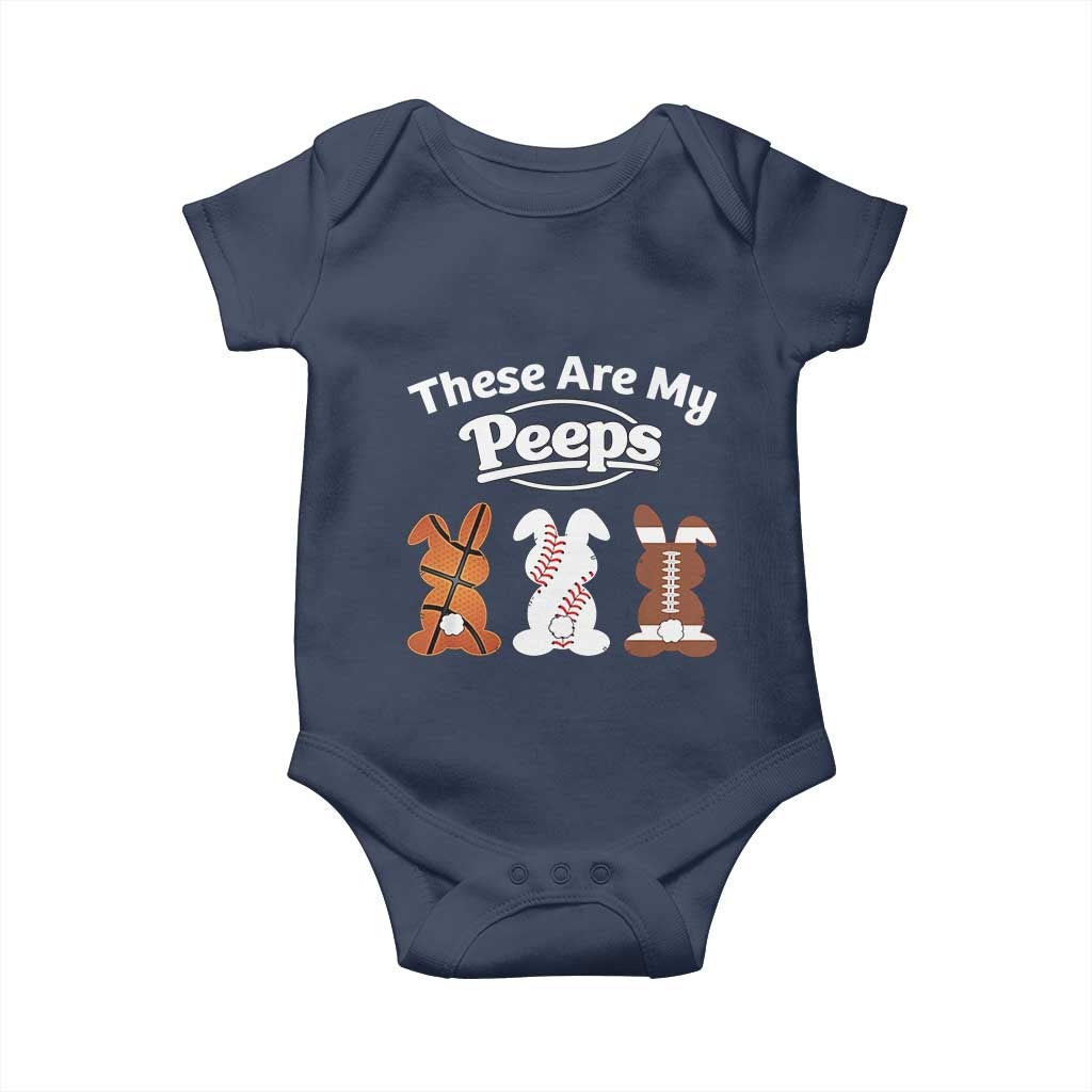 Baseball Basketball Football Easter Baby Onesie Cute Bunny Game Day Sports These Are My Peeps - Wonder Print Shop