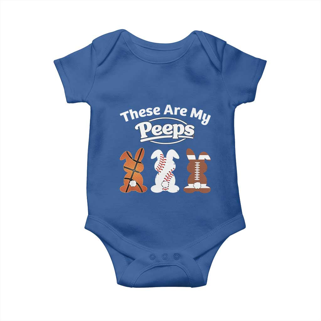 Baseball Basketball Football Easter Baby Onesie Cute Bunny Game Day Sports These Are My Peeps - Wonder Print Shop